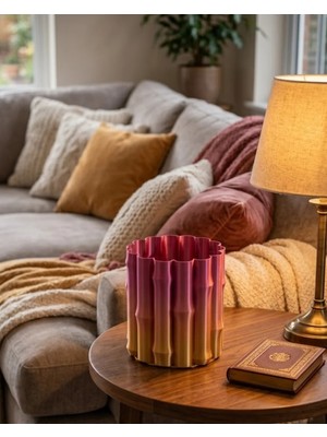 Masa Dostu 3D Ürün Mor Sarı Vazo Tdms-07