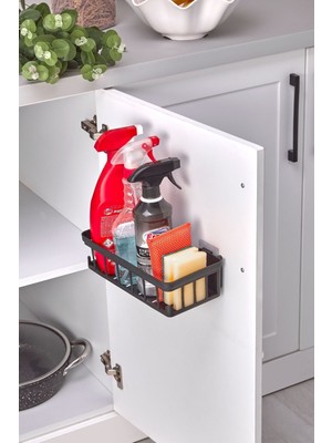 İndecor Houseware 1 Adet Oslo Banyo Düzenleyici Deterjanlık Sabunluk 1'li Yapışkanlı Eviye Altı Düzenleyici Organizer