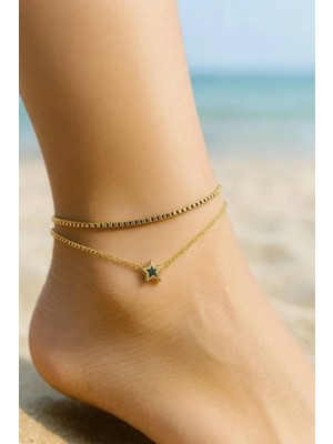 Yümanın Yumağı Altın Renk Asansör Yıldız Çelik Halhal