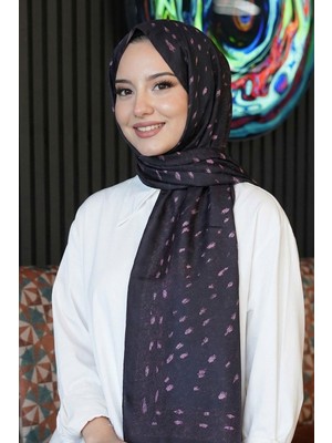 Afvente Geyik Desen Mürdüm Soft Pamuk Şal