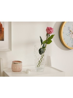 English Home Corsage Kumaş Tek Dal Yapay Çiçek Koyu Pembe