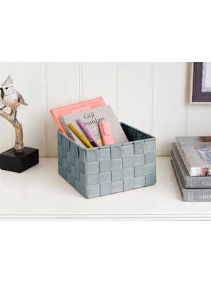 English Home Açık Mavi Polipropilen Sepet 17x17x10,5 cm Dayanıklı ve Hafif Yapısıyla Fonksiyonel Depolama Çözümü