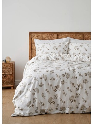 Bella Maison %100 Pamuk Saten Bridget Çift Kişilik Nevresim Seti Beyaz (200X220 Cm)