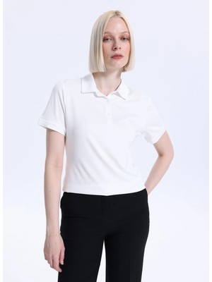 Fabrika Kırık Beyaz Kadın Polo T-Shirt F6SL-TST0007