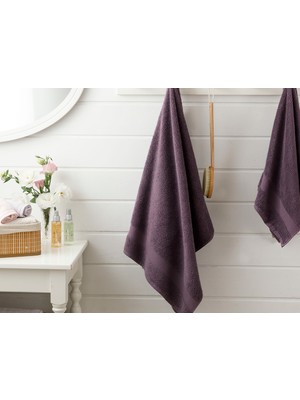 English Home Pure Basic Pamuklu Banyo Havlusu Koyu Mor