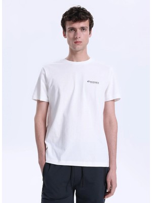 Discovery Expedition D4SM-TST3294 Beyaz Bisiklet Düz Erkek T-Shirt