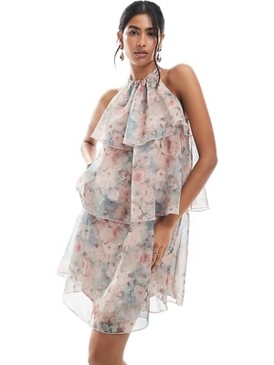 Vero Moda Kadın Elbise 10344469 Vmsabrına Sl Short Flounce Dress Wvn Exp
