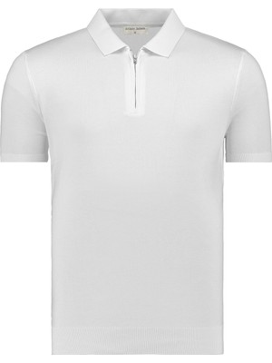 Anthony Jackson Erkek Fit Fermuarlı Triko Polo Tişört Stefano