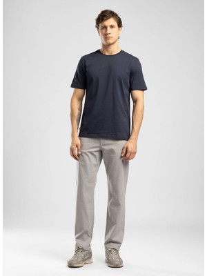 Lee Cooper Baselo Erkek Regular Fit %100 Pamuk Basic Bisiklet Yaka T-Shirt Mavi