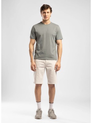 Lee Cooper Baselo Erkek Regular Fit %100 Pamuk Basic Bisiklet Yaka T-Shirt Yeşil