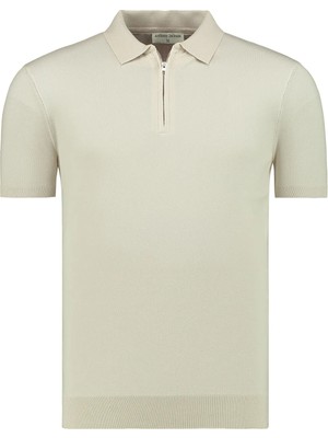 Anthony Jackson Erkek Fit Fermuarlı Triko Polo Tişört Stefano