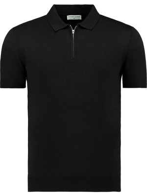 Anthony Jackson Erkek Fit Fermuarlı Triko Polo Tişört Stefano