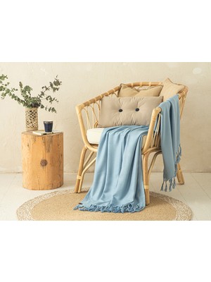 English Home Palmier Modal Koltuk Şalı Açık Mavi