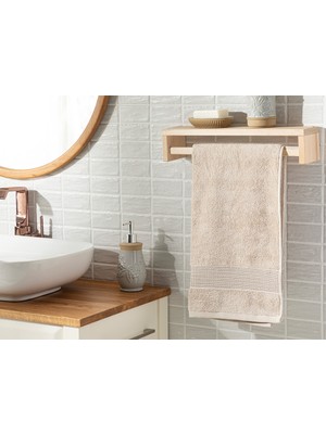 English Home Deluxe Pamuklu Low Twist Yüz Havlusu 50x90 cm Bej