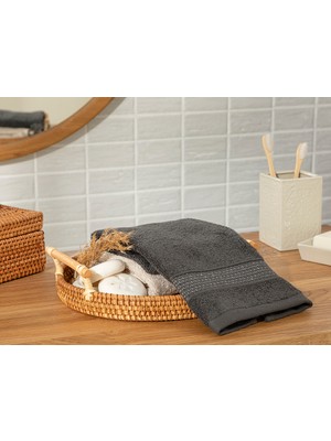 English Home Deluxe Pamuklu Low Twist El Havlusu Antrasit