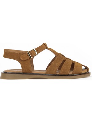 Ziya, Kadın Hakiki Deri Sandalet 1611047Z26600 Taba
