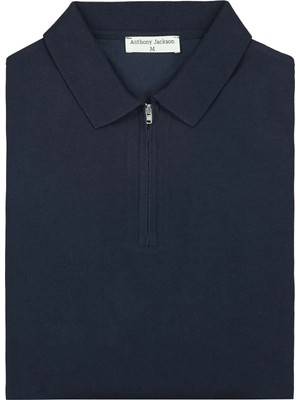 Anthony Jackson Erkek Fit Fermuarlı Triko Polo Tişört Stefano