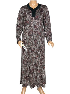 Hermevsim Hesna Kadın Demet Büyük Beden Kuplu Boydan Siyah Elbise Desen 2