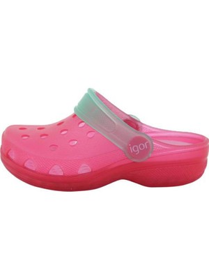 Igor Kız Bebek Sandalet PVC Malzeme ile Yaz Sezonu İçin Cırt Cırtlı Fuşya Renk