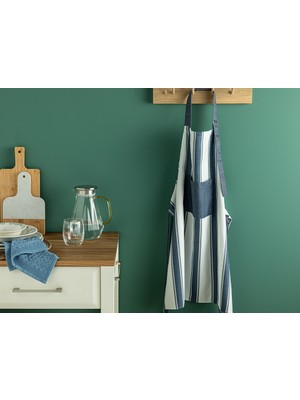 English Home Blue Lines Mutfak Önlüğü 65x75 cm Lacivert