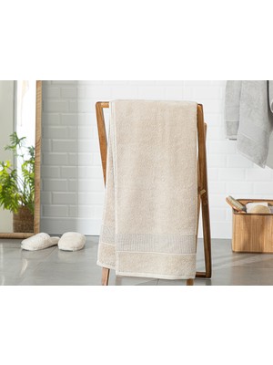 English Home Deluxe Pamuklu Low Twist Banyo Havlusu Bej