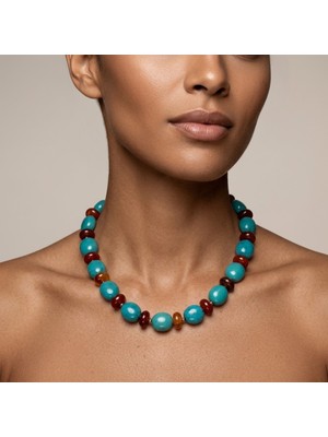 THEIA GemWorks Moss - Turkuaz & Hematit & Akik Kolye