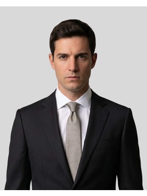 1001 Kravat Gri Desenli İnce Kravat - 7 cm genişliğinde