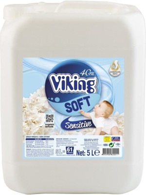Viking Çamaşır Yumuşatıcı 5 lt x 4'lü Sensitive Deniz Esintisi Kokusuyla 60 Yıkama İmkanı Sunar