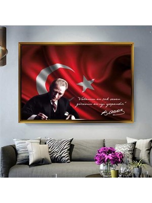 Giyense Altın Çerçeveli Dekoratif Tablo T738