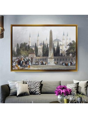 Giyense Altın Çerçeveli Dekoratif Tablo T655