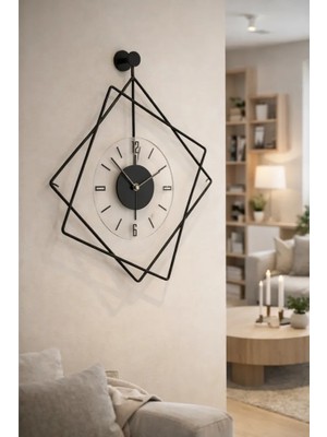 MetaQuartz Aksesuar Ferrero  Siyah LUXRY   Camlı Duvar Saati
