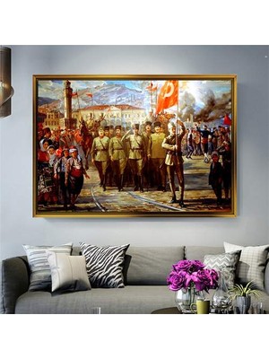 Giyense Altın Çerçeveli Dekoratif Tablo T1033