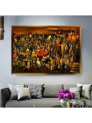 Giyense Altın Çerçeveli Dekoratif Tablo T1189