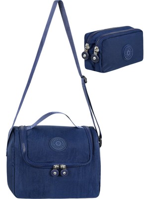 Just Polo  3’lü Set Krinkıl Kumaş Çanta + Termal Beslenme Çantası + Kalemlik, Maymun Anahtarlık Hediyeli