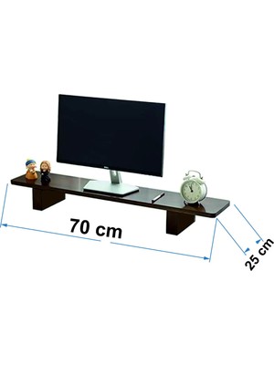 Tiydem Masif Doğal Ahşap Monitör Yükseltici Monitor Altlığı Monitör Sehpası (70 X25 Cm)