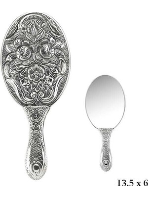 Esranın Dünyası 925 Ayar Gümüş Manolya Motifli Gümüş El Aynası KR2550025 (997)