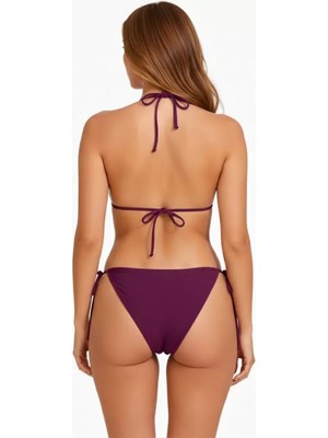 Sheviva Kadın Ipli Bikini Takımı Mürdüm Üçgen Kesim