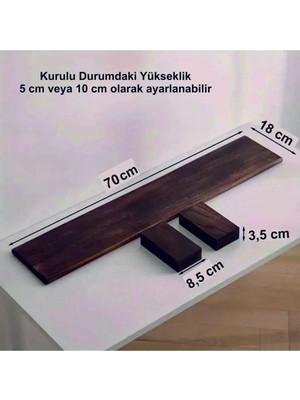 Tiydem Masif Doğal Ahşap Monitör Yükseltici Monitor Altlığı Monitör Sehpası (70 X18 Cm)