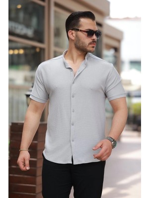 Stores36 Erkek Hakim Yaka Kısa Kollu Gömlek
