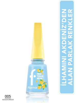 Flormar Mediterranean Yüksek Pigmentli & Parlak Bitişli Oje - 005 Aegean Breeze