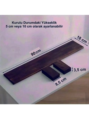 Tiydem Masif Doğal Ahşap Monitör Yükseltici Monitor Altlığı Monitör Sehpası (90 X18 Cm)