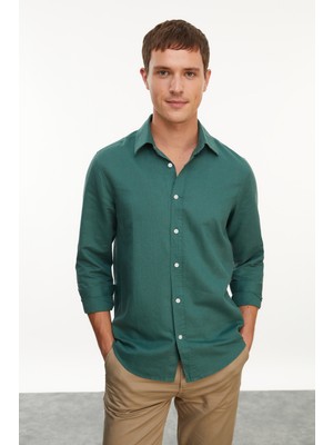 Mudo Keten Karışımlı Regular Fıt Gömlek