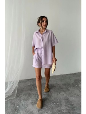 Stores36 Gömlek - Şort Takım - Lila