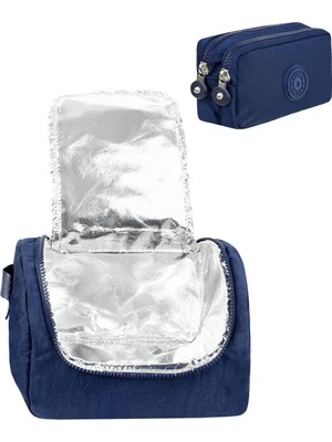 Just Polo  2’li Set Krinkıl Kumaş Termal Beslenme Çantası + Çift Bölmeli Kalemlik