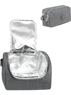 Just Polo  2’li Set Krinkıl Kumaş Termal Beslenme Çantası + Çift Bölmeli Kalemlik