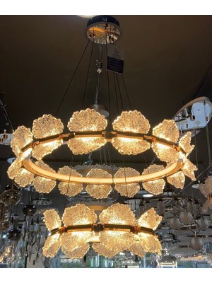 Santa 2'li 80X50 cm Sarkıt Ithal 3 Renk LED Avize