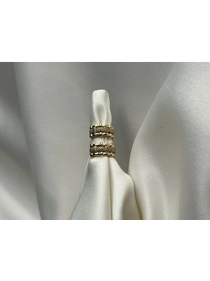 Yeknova Xuping 14K Gold Rengi Kuyumcu Işçiliği Modern Tasarım Model Taş Detay Kararmaz Kadın Halka Küpe