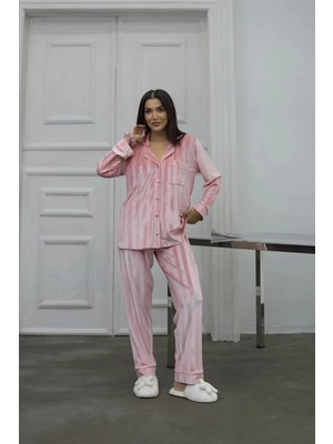 Coccolarsi Tocco Scintillante Pudra Kadife Uzun Pijama Takımı