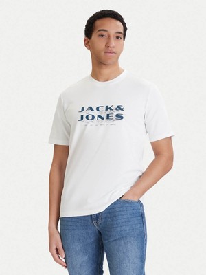 Jack & Jones Jcofusıon Jj Brandıng Tee Ss Crew Neck Beyaz Erkek T-Shirt 12289880