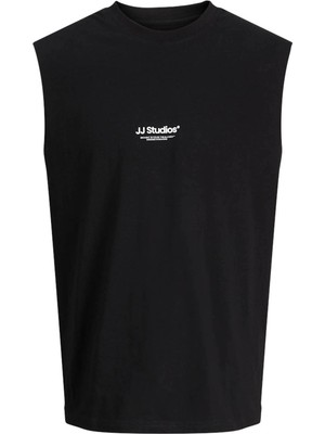 Jack & Jones Jjesoho Sleeveless Tee Sn Siyah Erkek Kolsuz T-Shirt 12288001